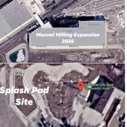 Fostoria News Aerial view of Fostoria city pool and Mennel Milling Expansion site.